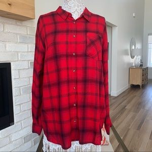 A New Day red and black plaid top